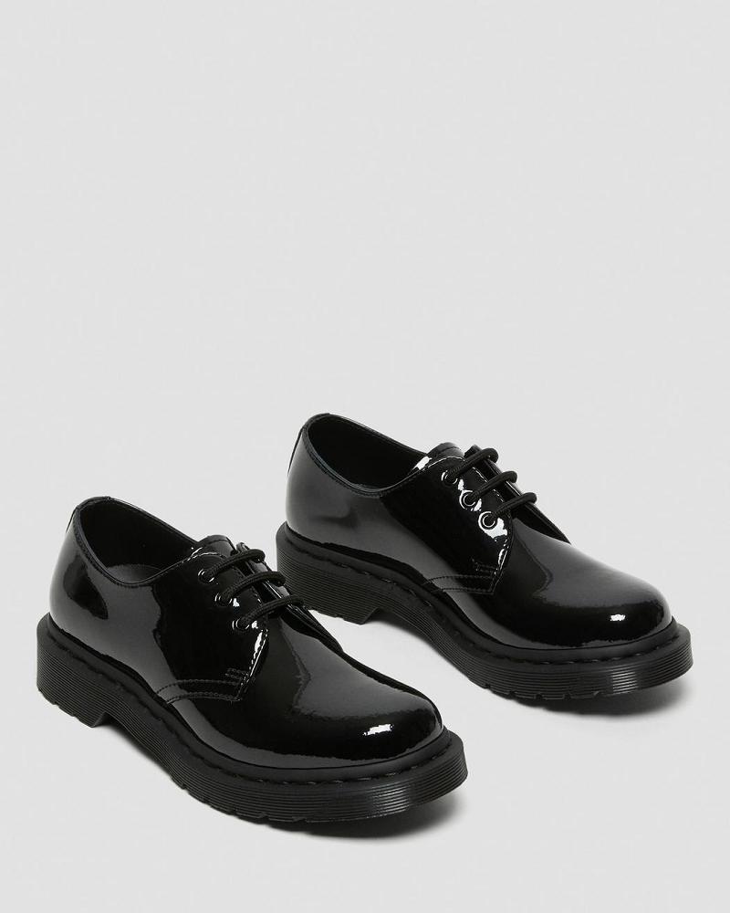 Women's Dr Martens 1461 Mono Patent Leather Oxfords Shoes Black | AU 358LIS